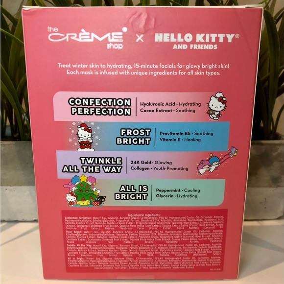 BNIB The Crème Shop Hello Kitty Hello Holiday Sheet Mask Set (4pc) - Picture 3 of 7